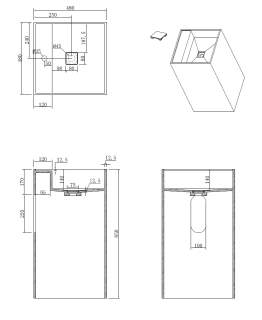 Раковина напольная Armadi Art Cube Corian 802-CLCT 48 см Calacatta
